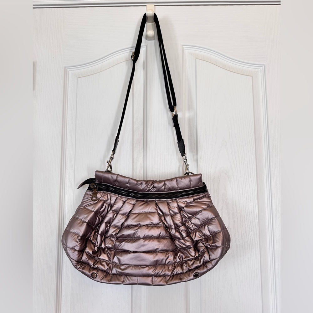 THINK ROYLN Silver Quilted Crossbody Shoulder Bag Silver